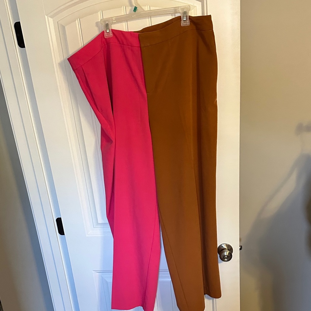 Eloquii Pink and Tan trousers